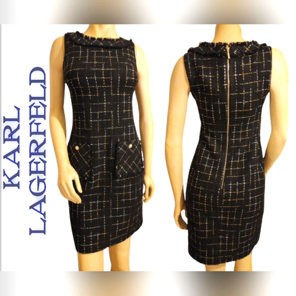 Karl Lagerfeld Tweed Sheat Dress Size 4